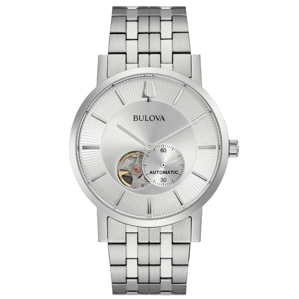 Bulova Clipper Men's Classic Dress Open Heart Automatic 42mm Watch 96A238 NEW